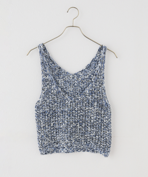 Noble（ノーブル）の「Mixカノコ ジレ（ベスト・レディース・ブラウン/ネイビー・FREE）」の2枚目の写真