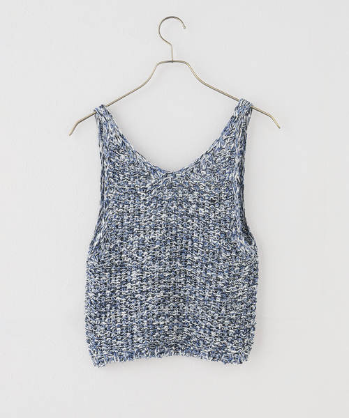 Noble（ノーブル）の「Mixカノコ ジレ（ベスト・レディース・ブラウン/ネイビー・FREE）」の3枚目の写真