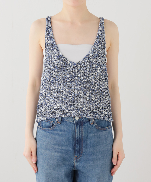 Noble（ノーブル）の「Mixカノコ ジレ（ベスト・レディース・ブラウン/ネイビー・FREE）」の8枚目の写真