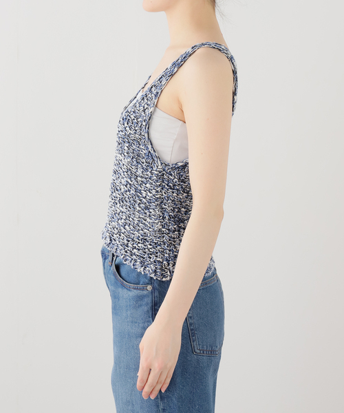 Noble（ノーブル）の「Mixカノコ ジレ（ベスト・レディース・ブラウン/ネイビー・FREE）」の9枚目の写真