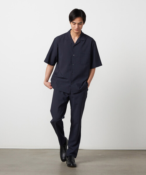 COMME CA ISM（コムサイズム）の「【吸水速乾】リネンライクポリエステル オープンカラー半袖シャツ（シャツ/ブラウス・メンズ・ベージュ/ネイビー/カーキ/ブラック・MEDIUM/LARGE）」の10枚目の写真