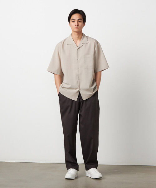 COMME CA ISM（コムサイズム）の「【吸水速乾】リネンライクポリエステル オープンカラー半袖シャツ（シャツ/ブラウス・メンズ・ベージュ/ネイビー/カーキ/ブラック・MEDIUM/LARGE）」の14枚目の写真