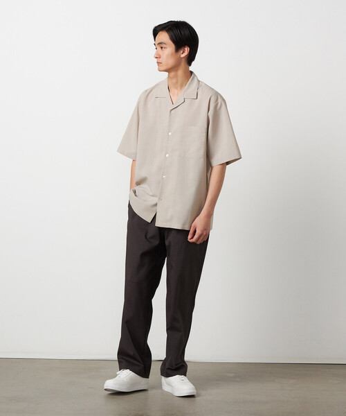 COMME CA ISM（コムサイズム）の「【吸水速乾】リネンライクポリエステル オープンカラー半袖シャツ（シャツ/ブラウス・メンズ・ベージュ/ネイビー/カーキ/ブラック・MEDIUM/LARGE）」の15枚目の写真