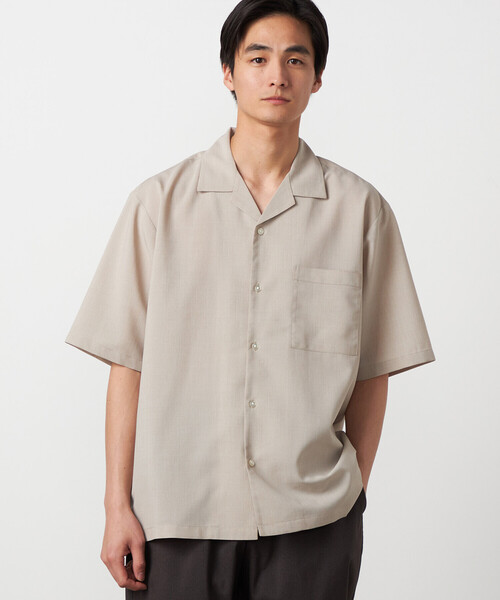 COMME CA ISM（コムサイズム）の「【吸水速乾】リネンライクポリエステル オープンカラー半袖シャツ（シャツ/ブラウス・メンズ・ベージュ/ネイビー/カーキ/ブラック・MEDIUM/LARGE）」の16枚目の写真