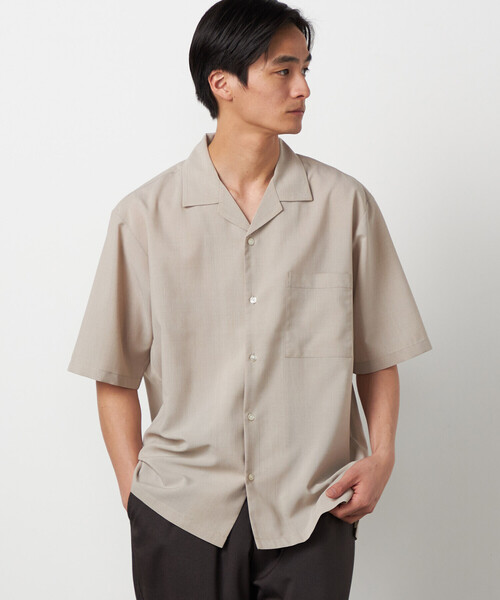 COMME CA ISM（コムサイズム）の「【吸水速乾】リネンライクポリエステル オープンカラー半袖シャツ（シャツ/ブラウス・メンズ・ベージュ/ネイビー/カーキ/ブラック・MEDIUM/LARGE）」の17枚目の写真