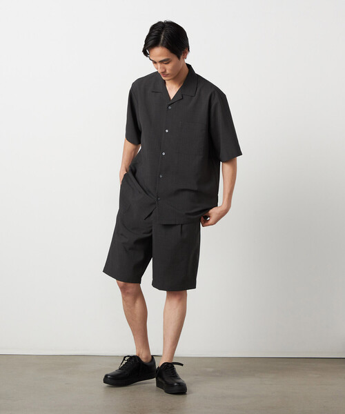 COMME CA ISM（コムサイズム）の「【吸水速乾】リネンライクポリエステル オープンカラー半袖シャツ（シャツ/ブラウス・メンズ・ベージュ/ネイビー/カーキ/ブラック・MEDIUM/LARGE）」の18枚目の写真