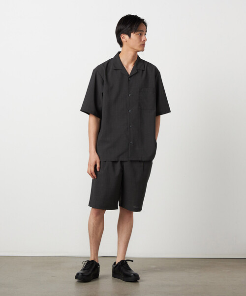 COMME CA ISM（コムサイズム）の「【吸水速乾】リネンライクポリエステル オープンカラー半袖シャツ（シャツ/ブラウス・メンズ・ベージュ/ネイビー/カーキ/ブラック・MEDIUM/LARGE）」の19枚目の写真