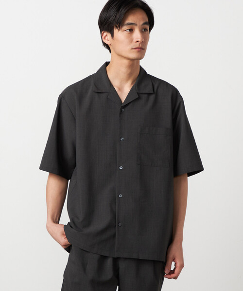 COMME CA ISM（コムサイズム）の「【吸水速乾】リネンライクポリエステル オープンカラー半袖シャツ（シャツ/ブラウス・メンズ・ベージュ/ネイビー/カーキ/ブラック・MEDIUM/LARGE）」の21枚目の写真