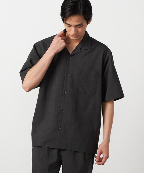 COMME CA ISM（コムサイズム）の「【吸水速乾】リネンライクポリエステル オープンカラー半袖シャツ（シャツ/ブラウス・メンズ・ベージュ/ネイビー/カーキ/ブラック・MEDIUM/LARGE）」の22枚目の写真