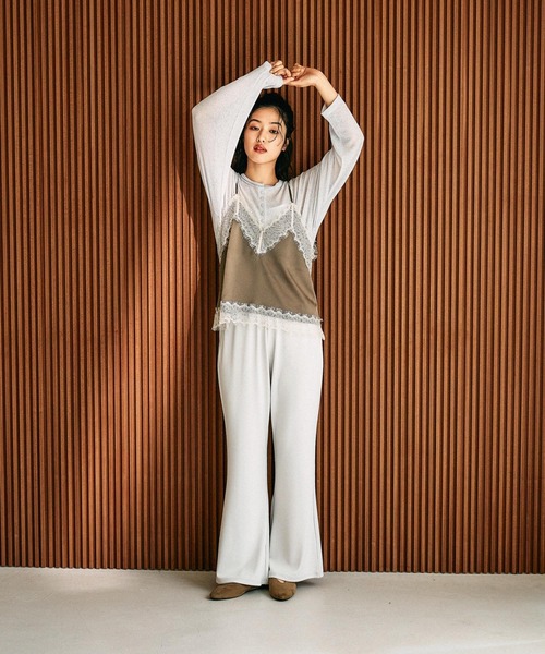 LEPSIM（レプシィム）の「サテンレースキャミ　658019（キャミソール・レディース・カーキ/ブラック/チャコールグレー・FREE）」の12枚目の写真