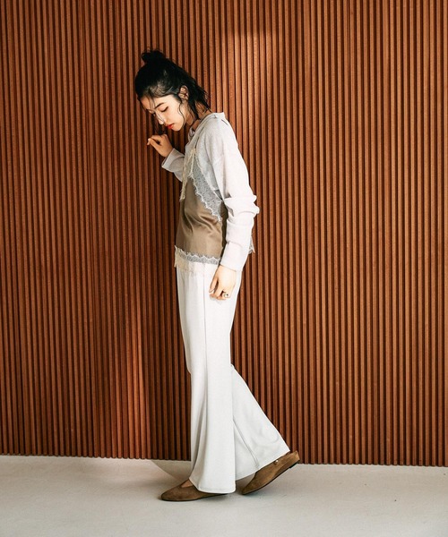 LEPSIM（レプシィム）の「サテンレースキャミ　658019（キャミソール・レディース・カーキ/ブラック/チャコールグレー・FREE）」の13枚目の写真