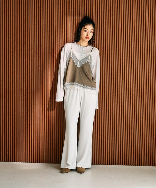 LEPSIM（レプシィム）の「サテンレースキャミ　658019（キャミソール・レディース・カーキ/ブラック/チャコールグレー・FREE）」の14枚目の写真