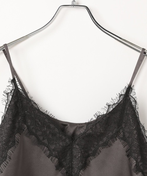 LEPSIM（レプシィム）の「サテンレースキャミ　658019（キャミソール・レディース・カーキ/ブラック/チャコールグレー・FREE）」の16枚目の写真