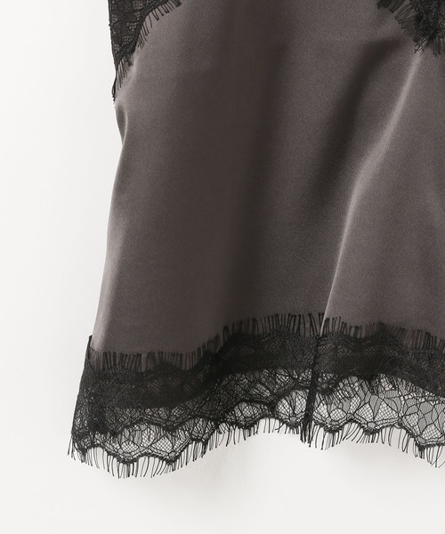 LEPSIM（レプシィム）の「サテンレースキャミ　658019（キャミソール・レディース・カーキ/ブラック/チャコールグレー・FREE）」の18枚目の写真