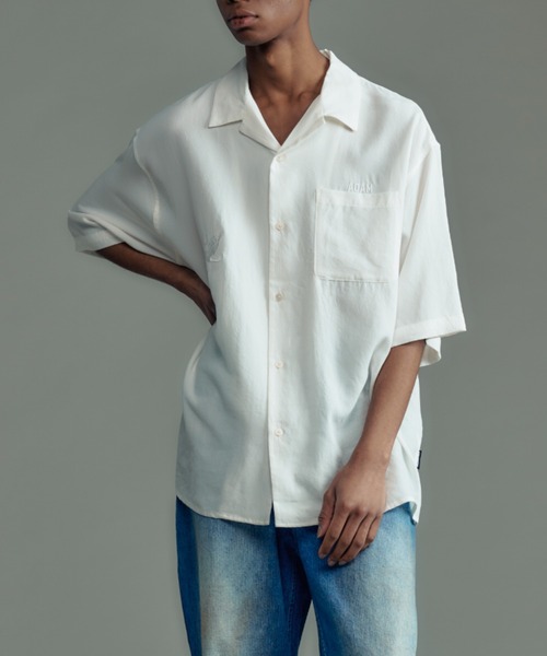 ADAM PATEK(アダムパテック)の「【ADAMPATEK/アダムパテック】tiger embroidery short sleeve shirt 半袖刺繍シャツ(シャツ/ブラウス・レディース・ブラック/ホワイト/ピンク・1/2)」の1枚目の写真