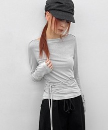 [MADE] ラップストラップボートネック長袖Tシャツ