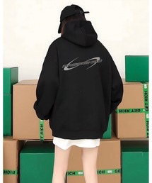バックロゴプリントパーカー