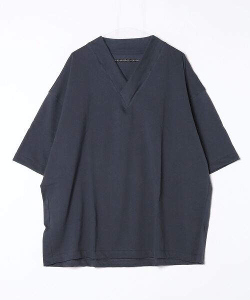 my beautiful landlet（マイビューティフルランドレット）の「【my beautiful landlet】 USA COTTON V-NECK BIG T-SHIRT（Tシャツ/カットソー・メンズ・ブラック/オフホワイト/グレー/チャコールグレー・FREE）」の3枚目の写真