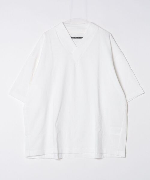 my beautiful landlet(マイビューティフルランドレット)の「【my beautiful landlet】 USA COTTON V-NECK BIG T-SHIRT(Tシャツ/カットソー・メンズ・ブラック/オフホワイト/グレー/チャコールグレー・FREE)」の10枚目の写真