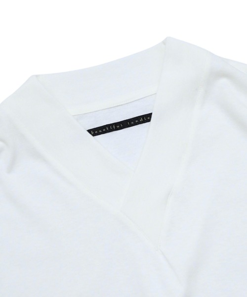 my beautiful landlet(マイビューティフルランドレット)の「【my beautiful landlet】 USA COTTON V-NECK BIG T-SHIRT(Tシャツ/カットソー・メンズ・ブラック/オフホワイト/グレー/チャコールグレー・FREE)」の11枚目の写真