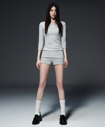 ウィメンズターンダウンマイクロジャージショーツ[ミディアムグレー]