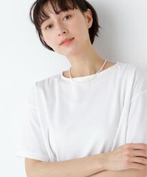◆【ウォッシャブル】刺繍ロゴ入り天竺Tシャツ
