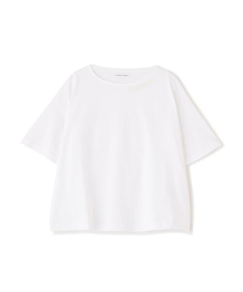 human woman(ヒューマンウーマン)の「◆【ウォッシャブル】刺繍ロゴ入り天竺Tシャツ(Tシャツ/カットソー・レディース・ホワイト/ベージュ系その他2・MEDIUM)」の9枚目の写真