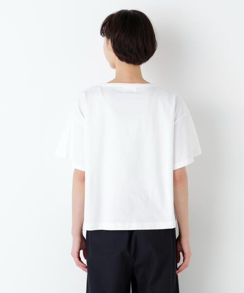 human woman(ヒューマンウーマン)の「◆【ウォッシャブル】刺繍ロゴ入り天竺Tシャツ(Tシャツ/カットソー・レディース・ホワイト/ベージュ系その他2・MEDIUM)」の5枚目の写真