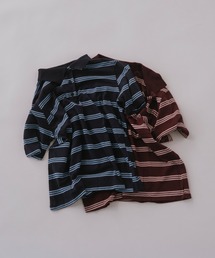 レディースのTシャツ/カットソー（ブルー・ネイビー/青色系・ボーダー