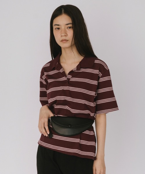 duei（デュイ）の「ボーダーポロトップス（Tシャツ/カットソー・レディース・ボルドー/ネイビー・FREE）」の16枚目の写真