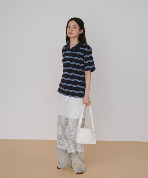 duei（デュイ）の「ボーダーポロトップス（Tシャツ/カットソー・レディース・ボルドー/ネイビー・FREE）」の11枚目の写真