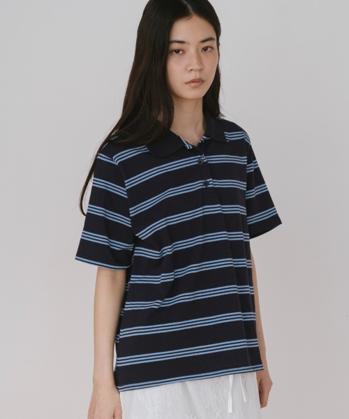 duei（デュイ）の「ボーダーポロトップス（Tシャツ/カットソー・レディース・ボルドー/ネイビー・FREE）」の19枚目の写真