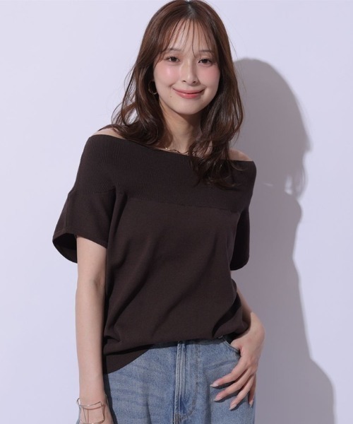 Mystrada(マイストラーダ)の「シンプルゆるニット(ニット/セーター・レディース・グリーン/ピンク/ホワイト/ライトイエロー/ブラック/ブラウン・38)」の3枚目の写真