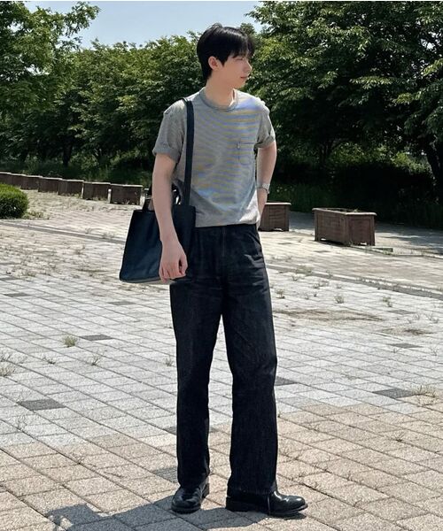 NONBLANK(ノンブランク)の「ピンストライプTシャツ_GREY(Tシャツ/カットソー・メンズ・ライトグレー・MEDIUM/LARGE/X-LARGE)」の12枚目の写真