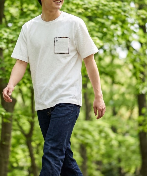TETE(テット)の「【TETE SELECTION】サッカーダブルポケットTシャツ/シアサッカー 半袖 クルーネック カジュアル(Tシャツ/カットソー・メンズ・チャコールグレー/ホワイト/ネイビー・X-LARGE/LARGE/MEDIUM)」の12枚目の写真