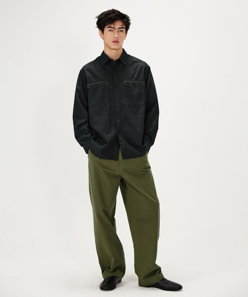 SHIRTER(シャーター)の「COTTON DRILL WIDE CHINO PANTS (OLIVE)(その他パンツ・メンズ・その他・SMALL/LARGE/MEDIUM)」の6枚目の写真