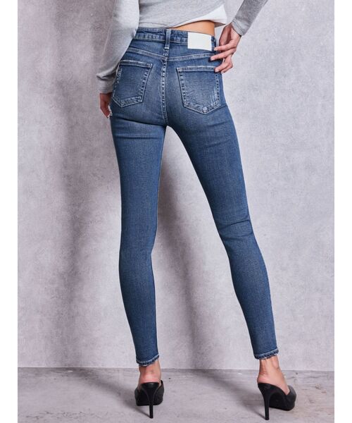 GYDA（ジェイダ）の「ミドルウエストSIDE RIPPEDスキニーデニムパンツ（デニムパンツ・レディース・インディゴブルー・SMALL/X-SMALL/MEDIUM）」の19枚目の写真
