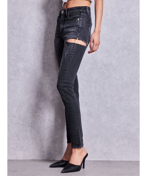 GYDA（ジェイダ）の「ミドルウエストSIDE RIPPEDスキニーデニムパンツ（デニムパンツ・レディース・インディゴブルー・SMALL/X-SMALL/MEDIUM）」の22枚目の写真
