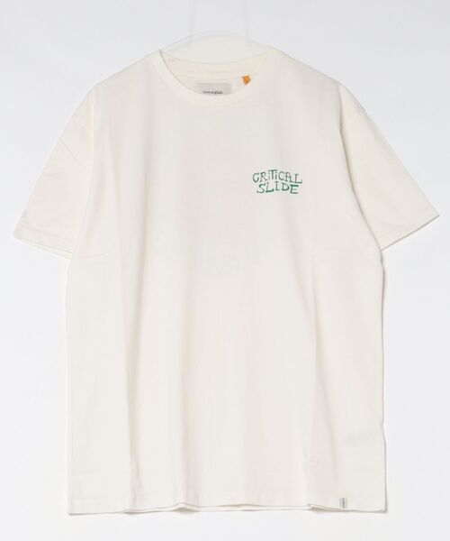 TCSS(ティーシーエスエス)の「DESIGN TEE/Critical Slide(TCSS)クリティカルスライド バックプリント 半袖Tシャツ ロゴT プリントT クルーネック リラックスフィット サーフ ストリート(Tシャツ/カットソー・メンズ・ホワイト・LARGE)」の1枚目の写真