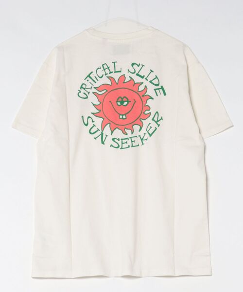 TCSS(ティーシーエスエス)の「DESIGN TEE/Critical Slide(TCSS)クリティカルスライド バックプリント 半袖Tシャツ ロゴT プリントT クルーネック リラックスフィット サーフ ストリート(Tシャツ/カットソー・メンズ・ホワイト・LARGE)」の2枚目の写真