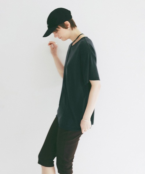 CLANE（クラネ）の「DROOP THIN CODE SOFT TOPS（Tシャツ/カットソー・レディース・ブラック/ホワイト/ピンク・F）」の4枚目の写真