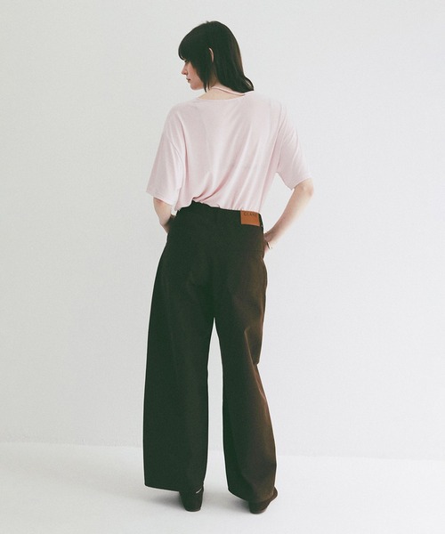 CLANE（クラネ）の「DROOP THIN CODE SOFT TOPS（Tシャツ/カットソー・レディース・ブラック/ホワイト/ピンク・F）」の17枚目の写真