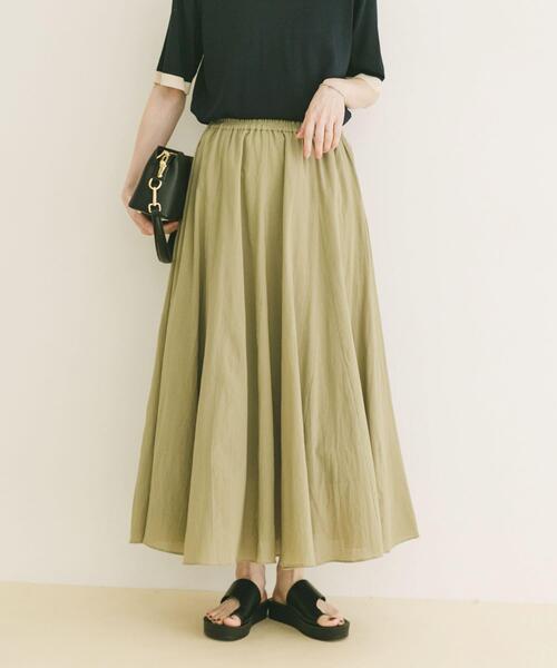 ITEMS URBANRESEARCH(アイテムズ アーバンリサーチ)の「コットン楊柳フレアスカート(スカート・レディース・ブラウン/グレー/ライトカーキ・FREE)」の3枚目の写真