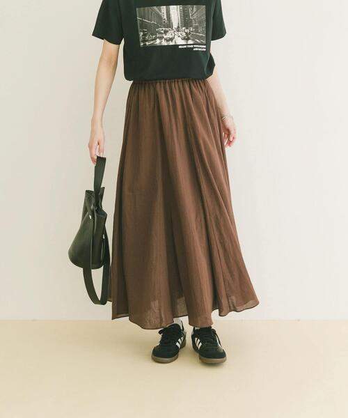 ITEMS URBANRESEARCH(アイテムズ アーバンリサーチ)の「コットン楊柳フレアスカート(スカート・レディース・ブラウン/グレー/ライトカーキ・FREE)」の17枚目の写真