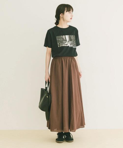 ITEMS URBANRESEARCH(アイテムズ アーバンリサーチ)の「コットン楊柳フレアスカート(スカート・レディース・ブラウン/グレー/ライトカーキ・FREE)」の19枚目の写真