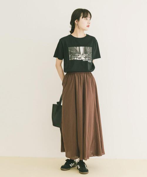 ITEMS URBANRESEARCH(アイテムズ アーバンリサーチ)の「コットン楊柳フレアスカート(スカート・レディース・ブラウン/グレー/ライトカーキ・FREE)」の20枚目の写真