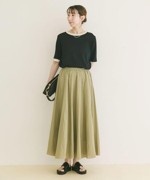 ITEMS URBANRESEARCH(アイテムズ アーバンリサーチ)の「コットン楊柳フレアスカート(スカート・レディース・ブラウン/グレー/ライトカーキ・FREE)」の5枚目の写真