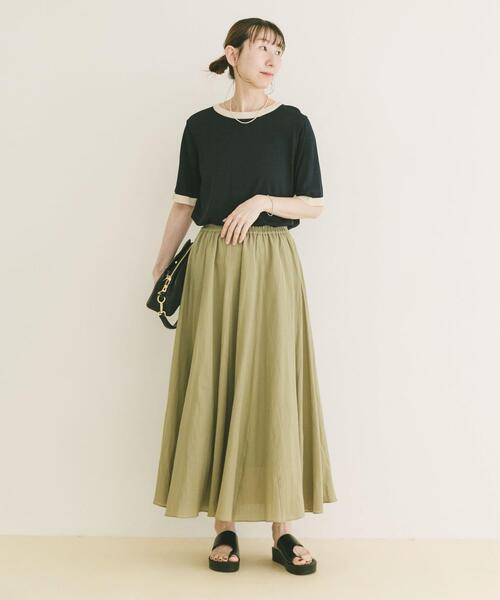 ITEMS URBANRESEARCH(アイテムズ アーバンリサーチ)の「コットン楊柳フレアスカート(スカート・レディース・ブラウン/グレー/ライトカーキ・FREE)」の6枚目の写真