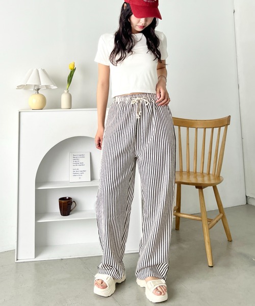 wears(ウェアーズ)の「カラーストライプセミワイドイージーパンツ(その他パンツ・レディース・ブラック/レッド/グリーン/ブラウン・FREE)」の12枚目の写真