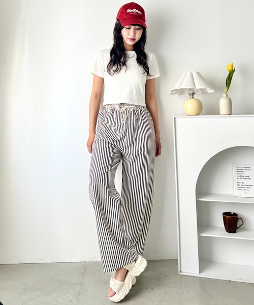 wears(ウェアーズ)の「カラーストライプセミワイドイージーパンツ(その他パンツ・レディース・ブラック/レッド/グリーン/ブラウン・FREE)」の13枚目の写真